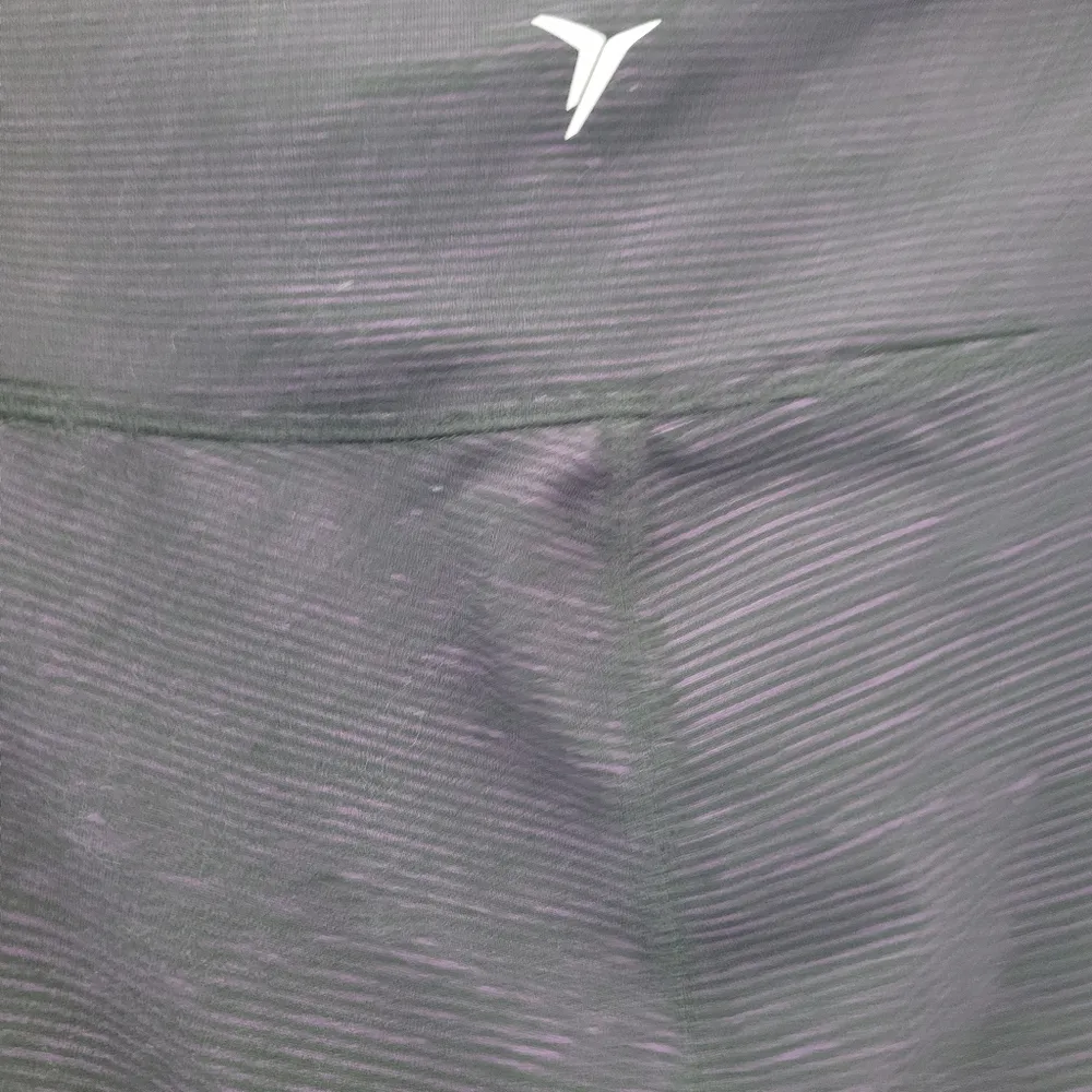 Old Navy Active Purple and Black Striped Leggings - Image 5