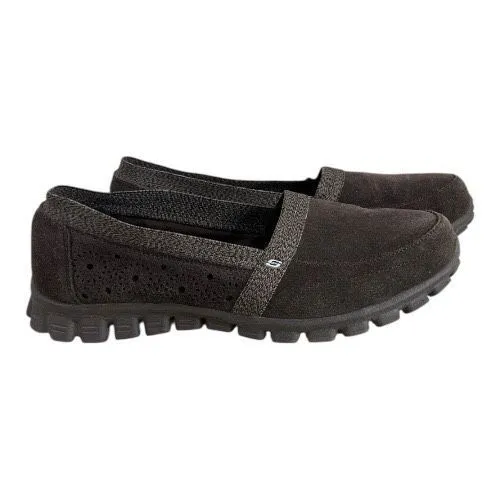 Skechers EZ Flex Slip On Sneakers 8.5 Brown Suede Memory Foam Insole Leather - Image 11