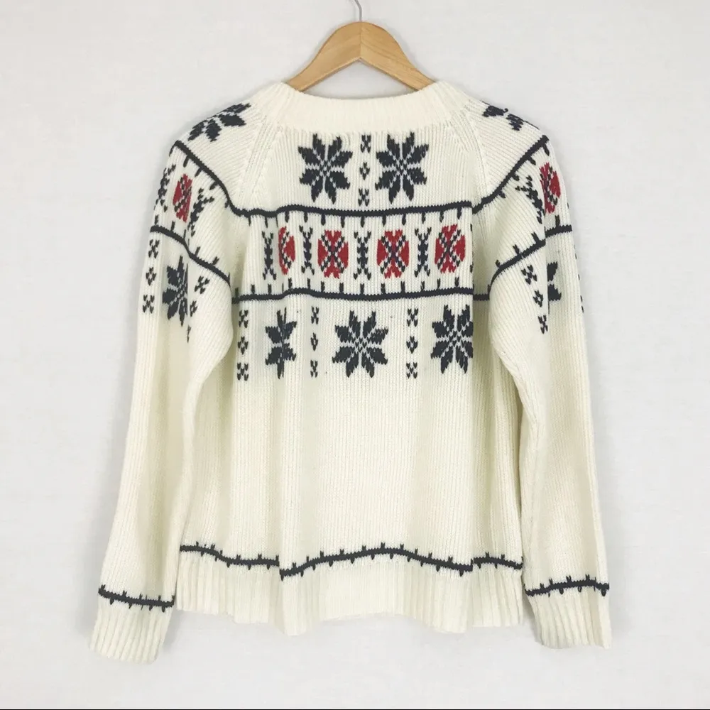 Vintage Fair Isle Crewneck Sweater | Size M White Size M - Image 13
