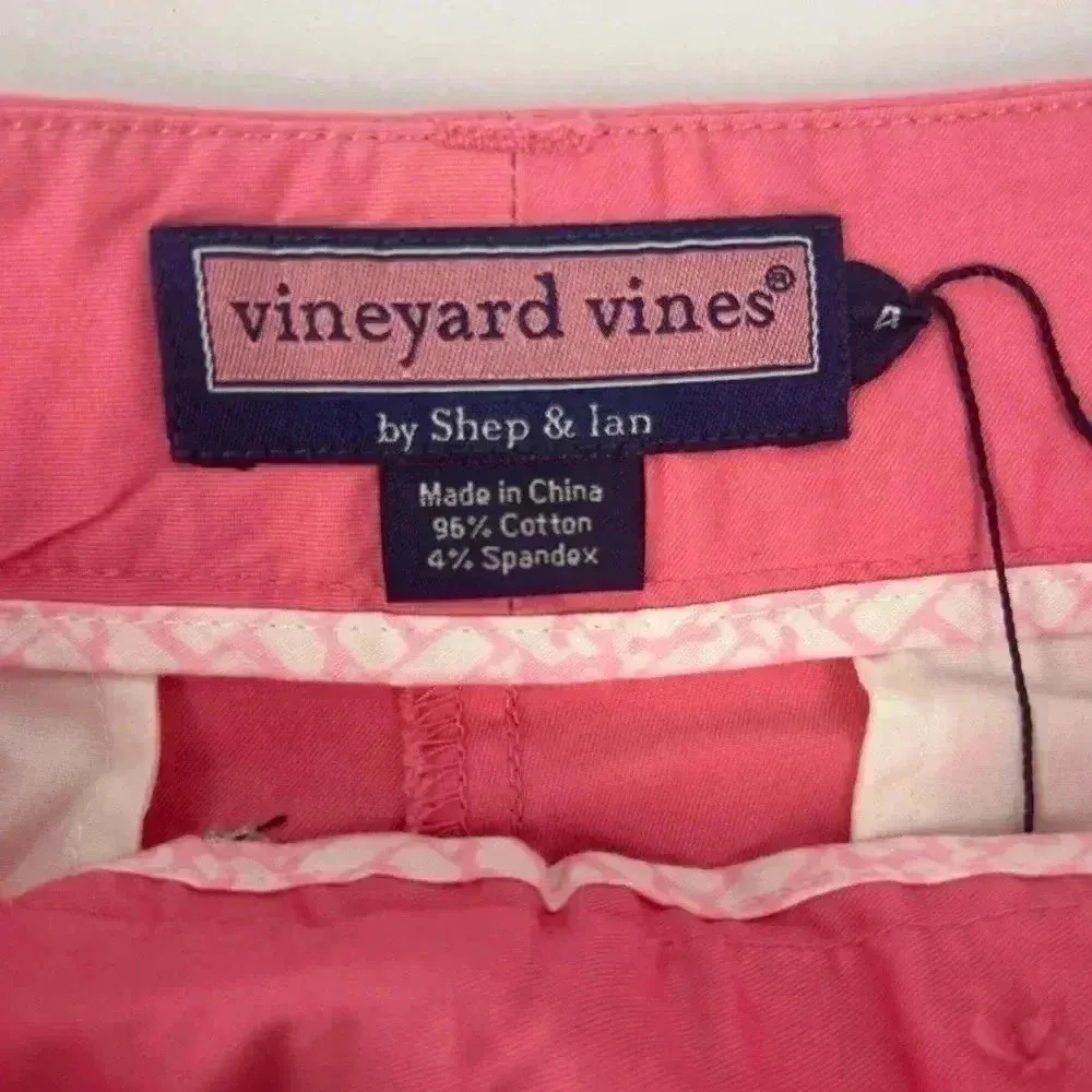 Vineyard Vines Dayboat Shorts Chino Whales Preppy Summer Pink women’s 4-NWOT - Image 4