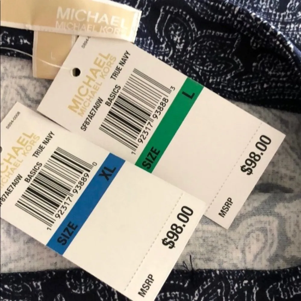 Michael Kors Faux Wrap Paisley Mini Skirt in True Navy, Size XL New with Tag - Image 8