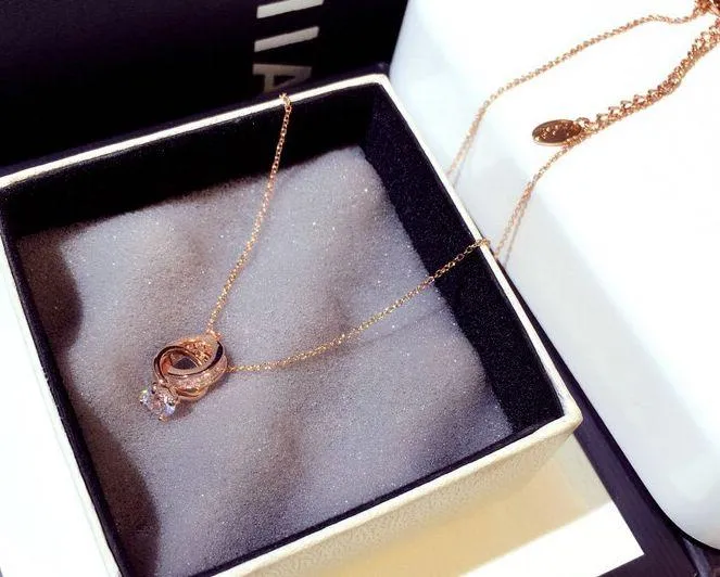 14K Rose Gold Plated Ring Pendant Necklace - Image 6