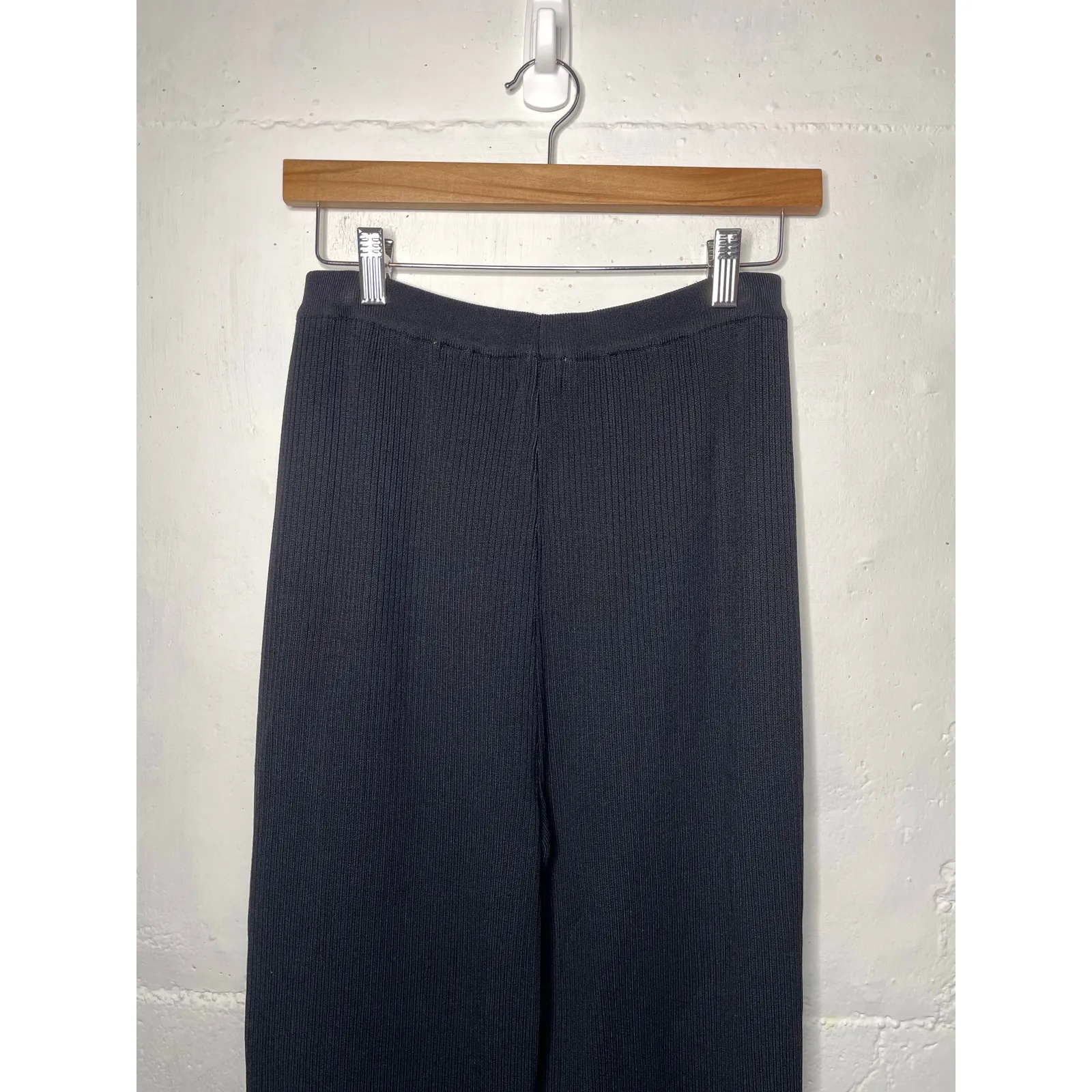 NEW Meshki Rue Knit Flared Pants Ribbed Black Size Small - Image 5