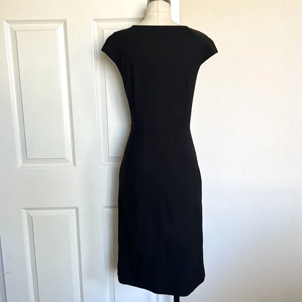 Theory Cap Sleeve A-Line Black Dress - Image 3