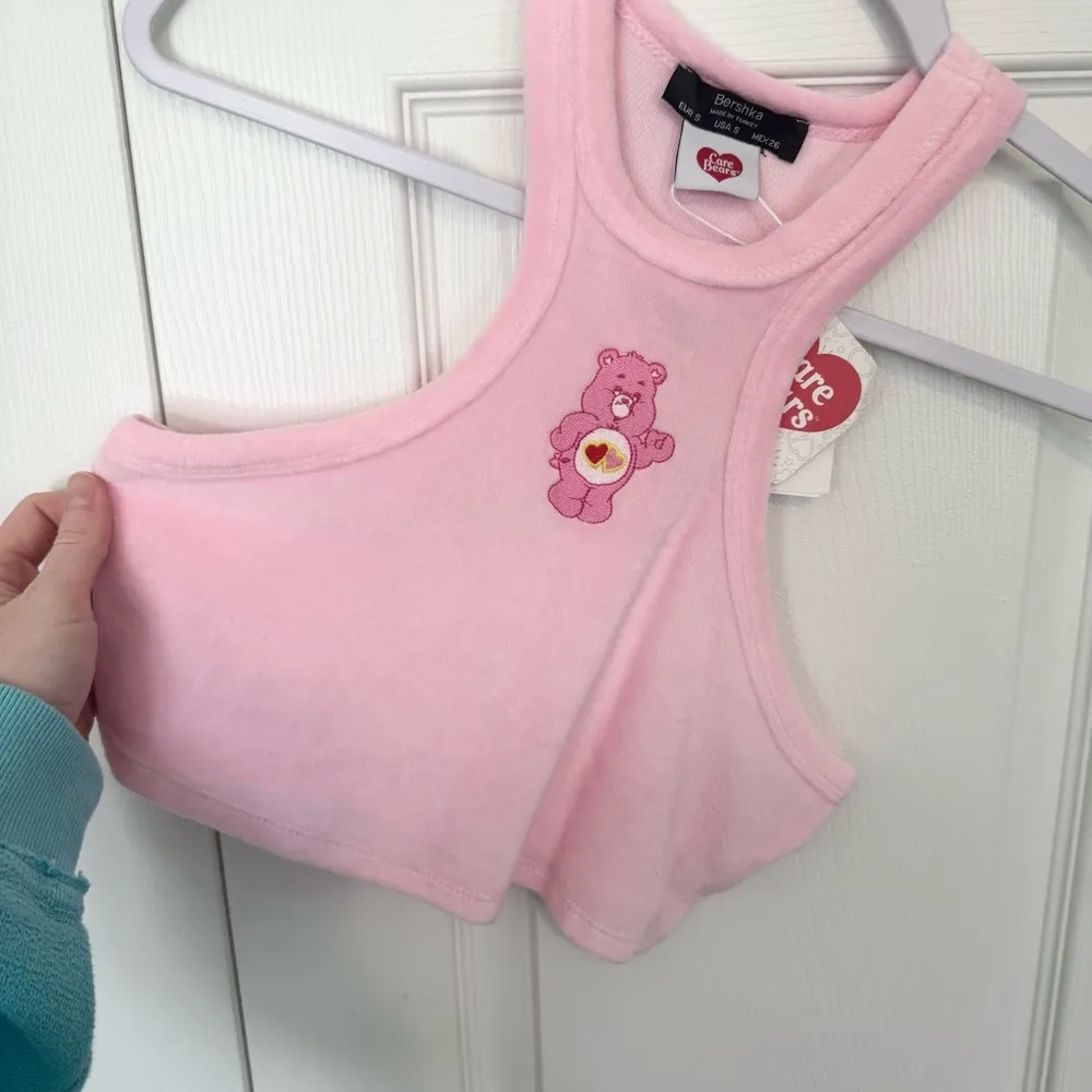 NWT BERSHKA x Care Bears Pink Terry Tank Top SMALL - Image 3