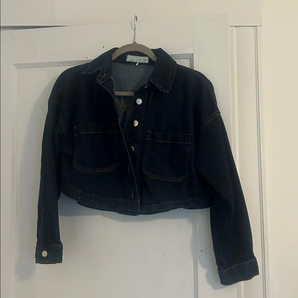 Zara Short Denim Shirt- S - Image 7