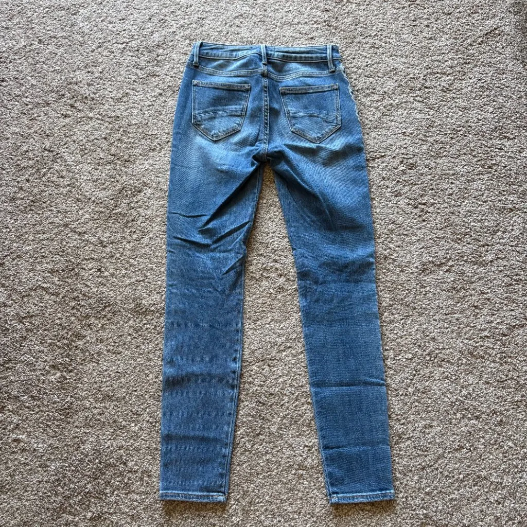 DRIFTWOOD Jackie Hi Rise Womens Jeans Denim Designer Embroidered Size 25/28 - Image 4