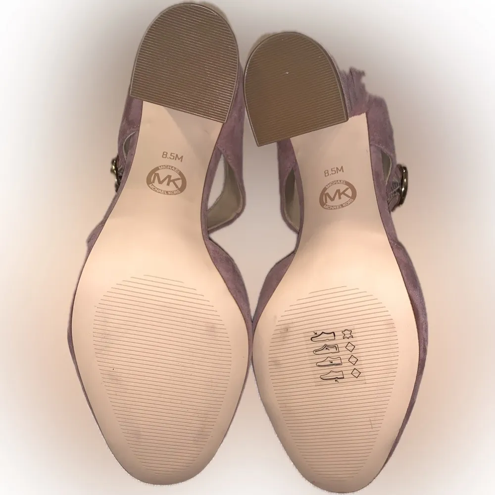 Michael Kors Alana Mauve Blush Pink Mary Jane Block Chunky Heel Pumps Shoes 8.5M - Image 9