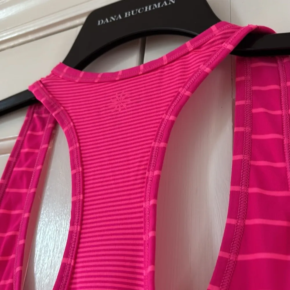 Athleta Chi Tank Varied Stripe Brilliant Magenta Size XS Wicking $44 Neon Bright - Image 10
