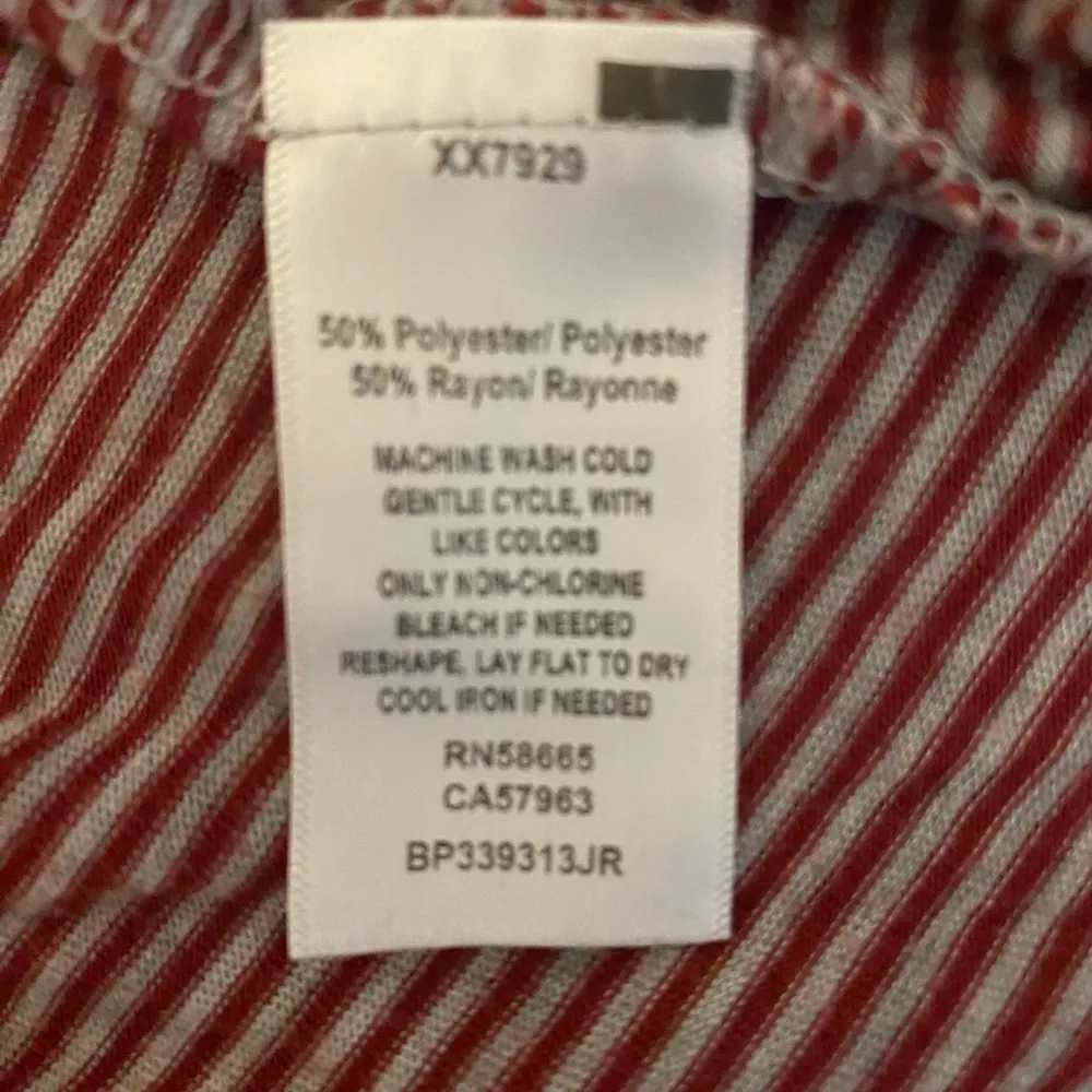 Nordstrom BP Women’s Rae Edge V Neck Long Sleeve Striped Tee Sz M Relaxed Fit - Image 3