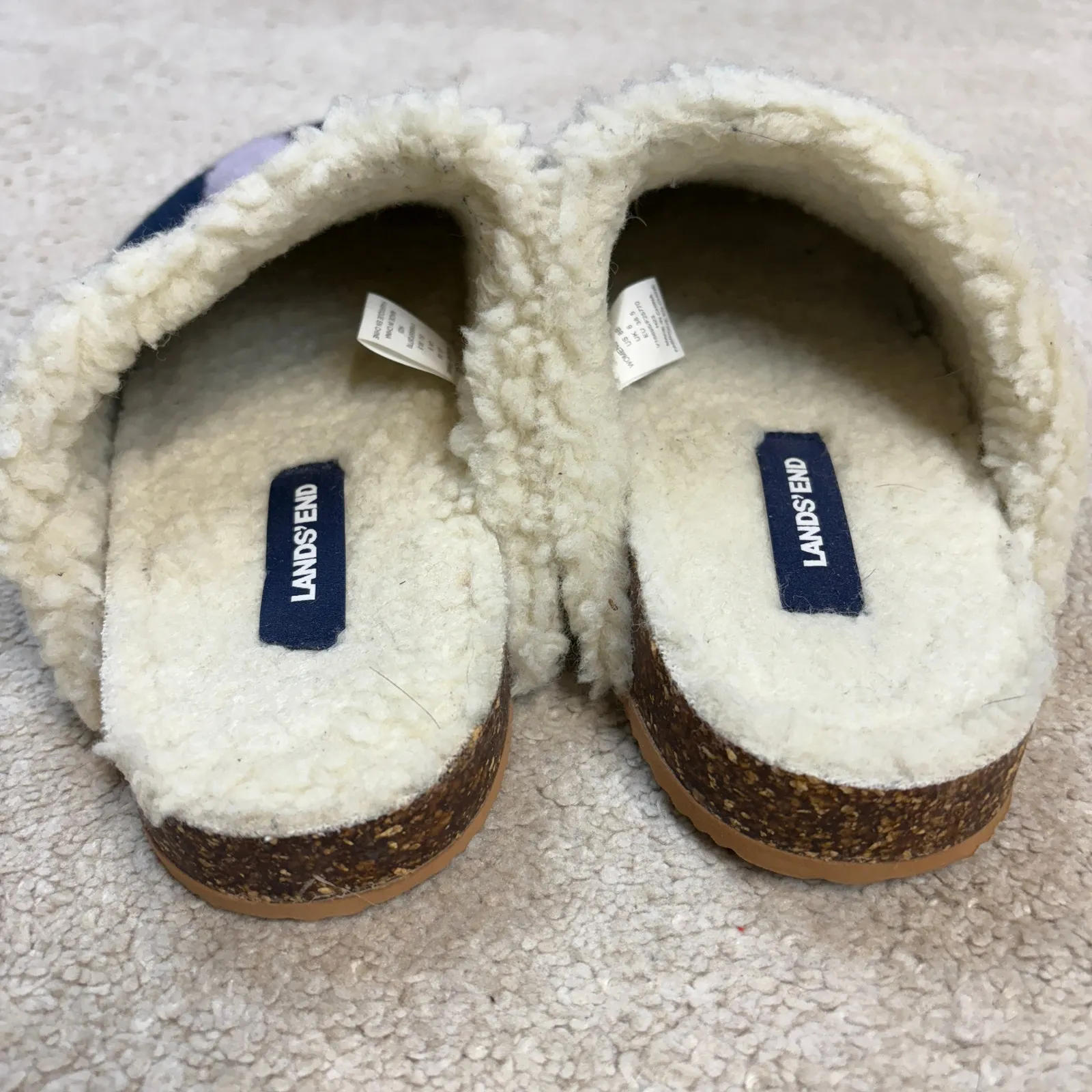 Lands' End Women's Sherpa Lined Clog House Slippers Cats Size 8 - Image 4