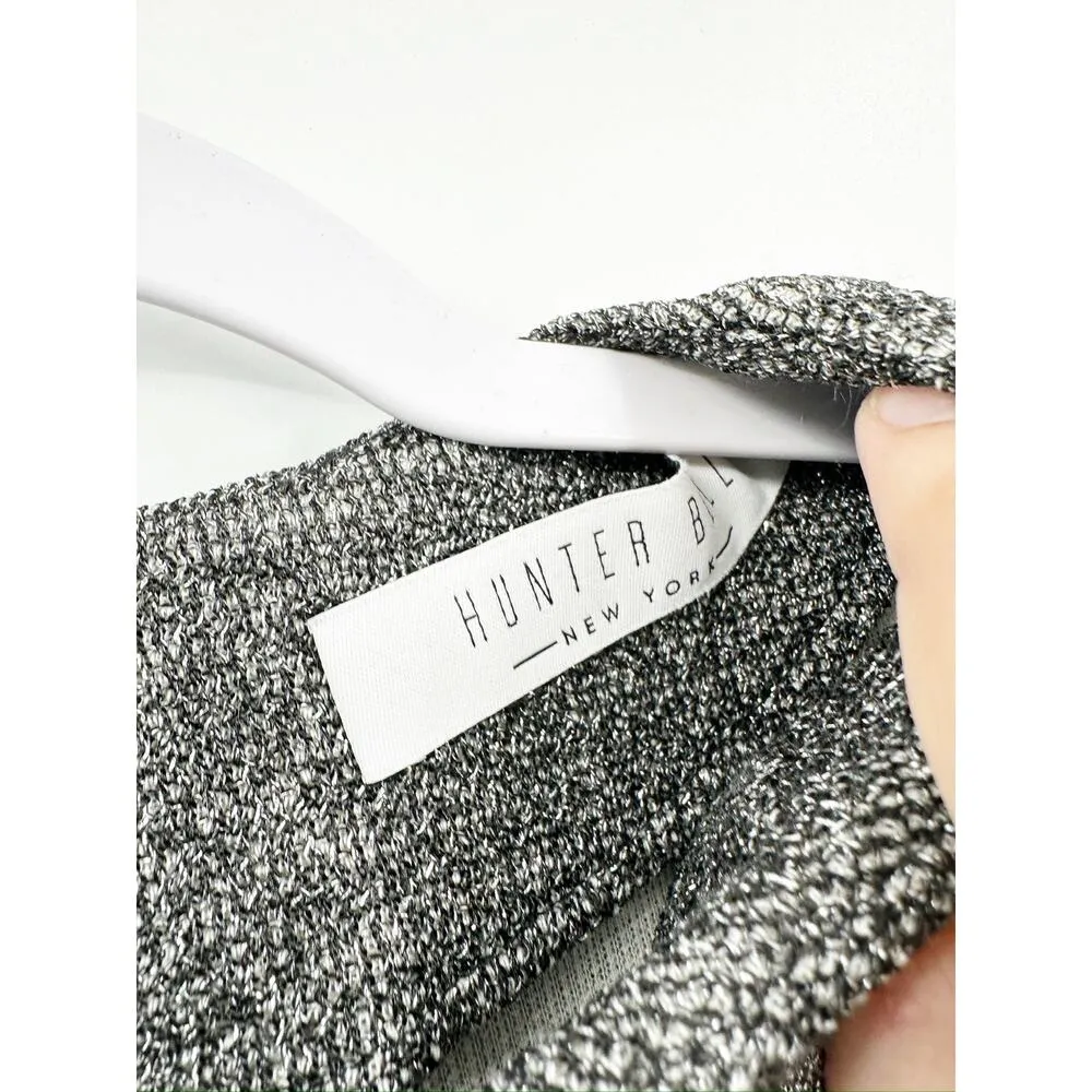 Hunter Bell Gray Silver Metallic Balloon Long Sleeve Knit Top Size XS - Image 3