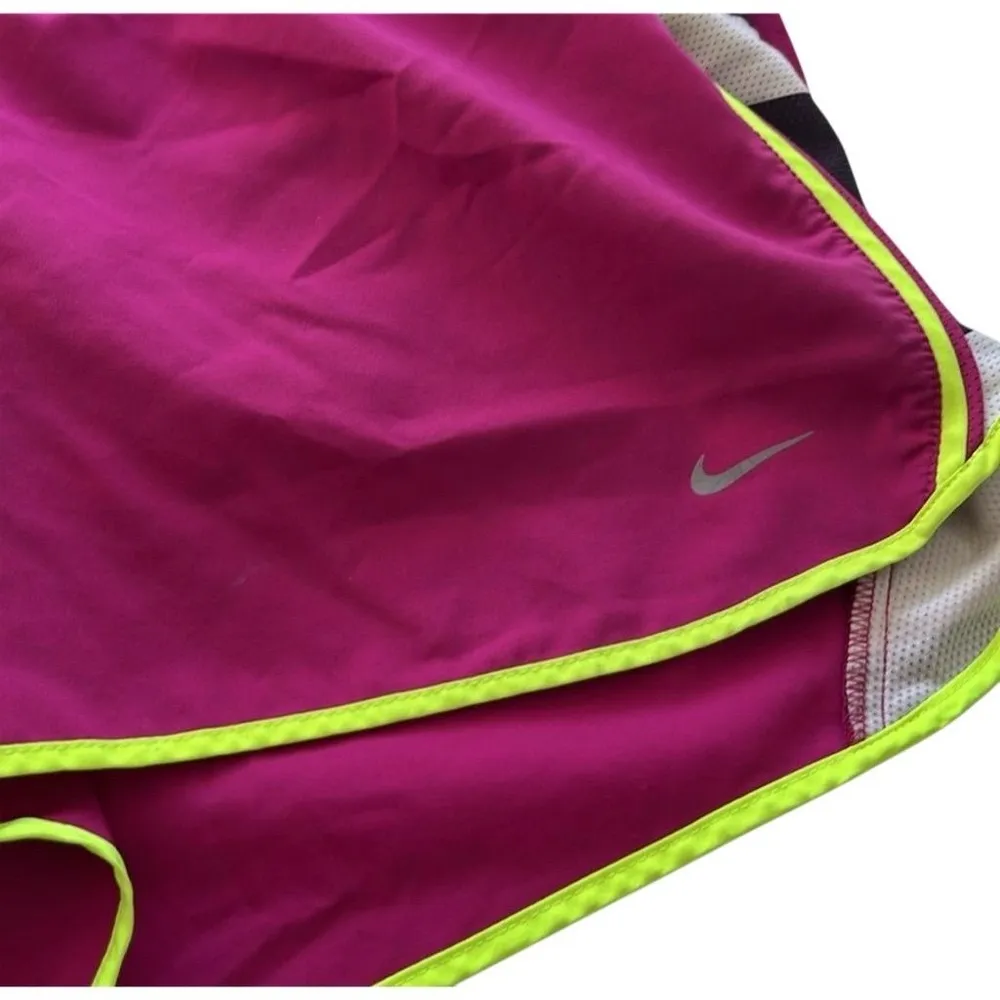 Nike Women's Dri-Fit Running Shorts Pink Neon Accents Size L - Image 4