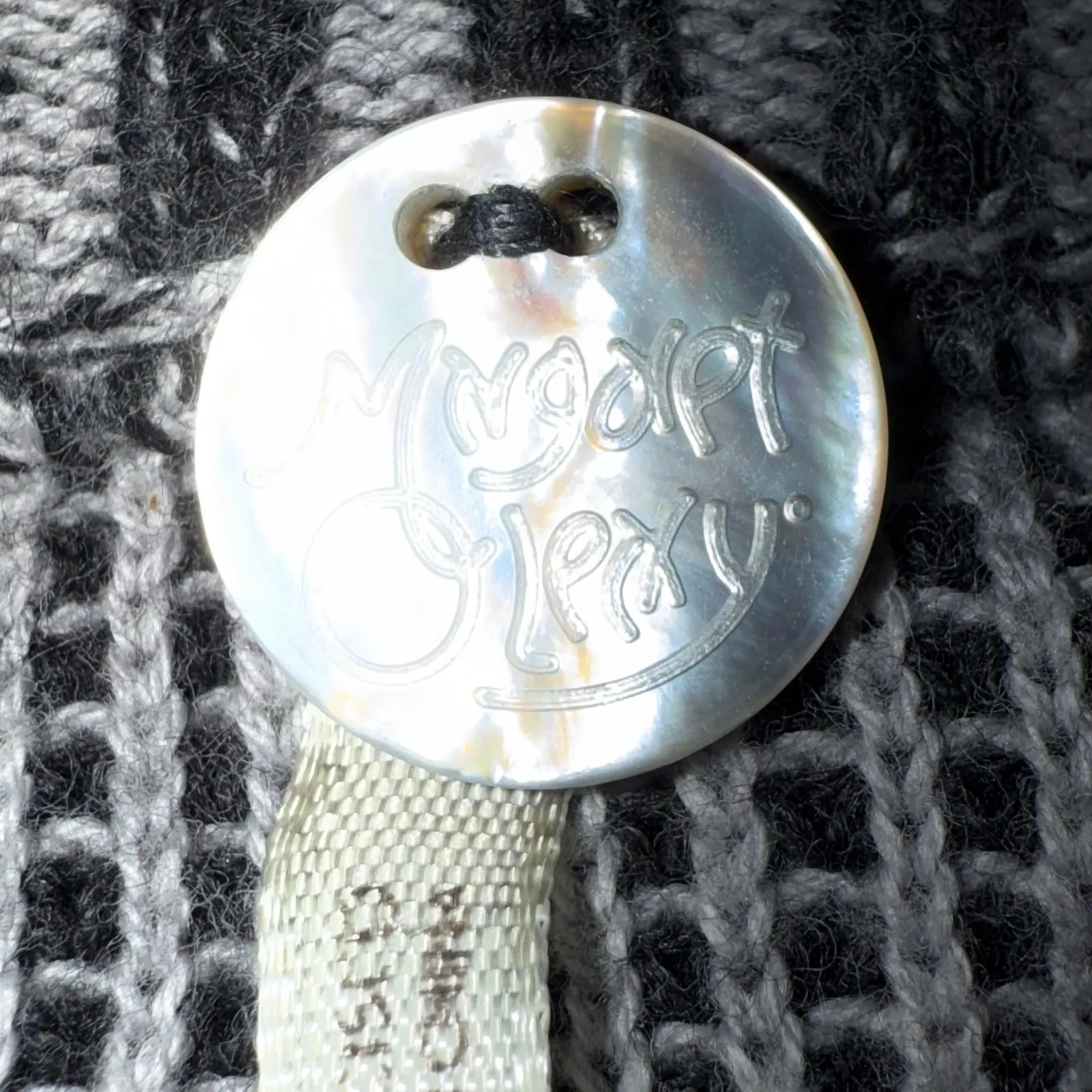 MARGARET O'LEARY Charcoal Grey Textured L/S Tiered Crew Neck Cotton Crop Top S - Image 7