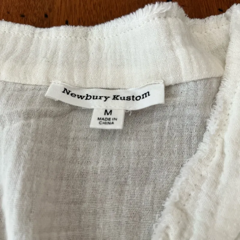 Newbury Kustom Ivory Button Front Long Sleeved Tunic‎ Top - Image 2