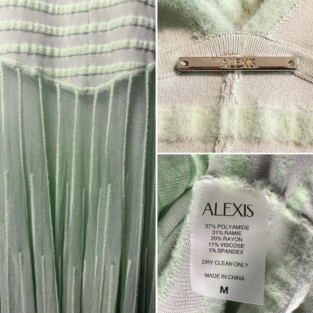 ALEXIS Marce Off-Shoulder Mint Knit Maxi Dress Size Medium NWOT - Image 7