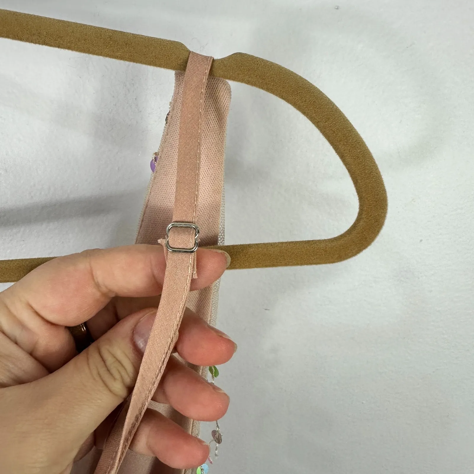 Selfie Leslie Sequin Mini Dress Women XS Nude Mesh Fairy Showgirl Glam Whimsical - Image 4