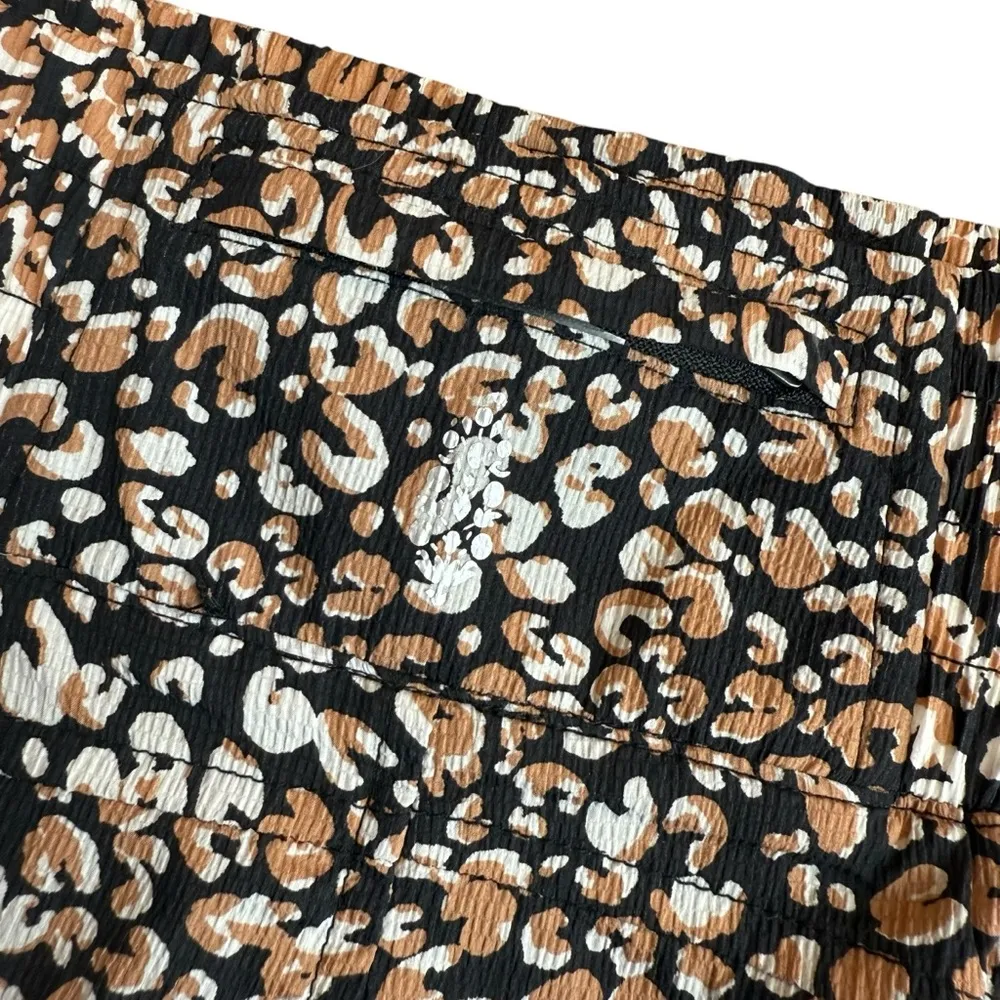 Free People Movement S Run Wild Shorts Animal Print Brown Black Lined Athleisure - Image 7