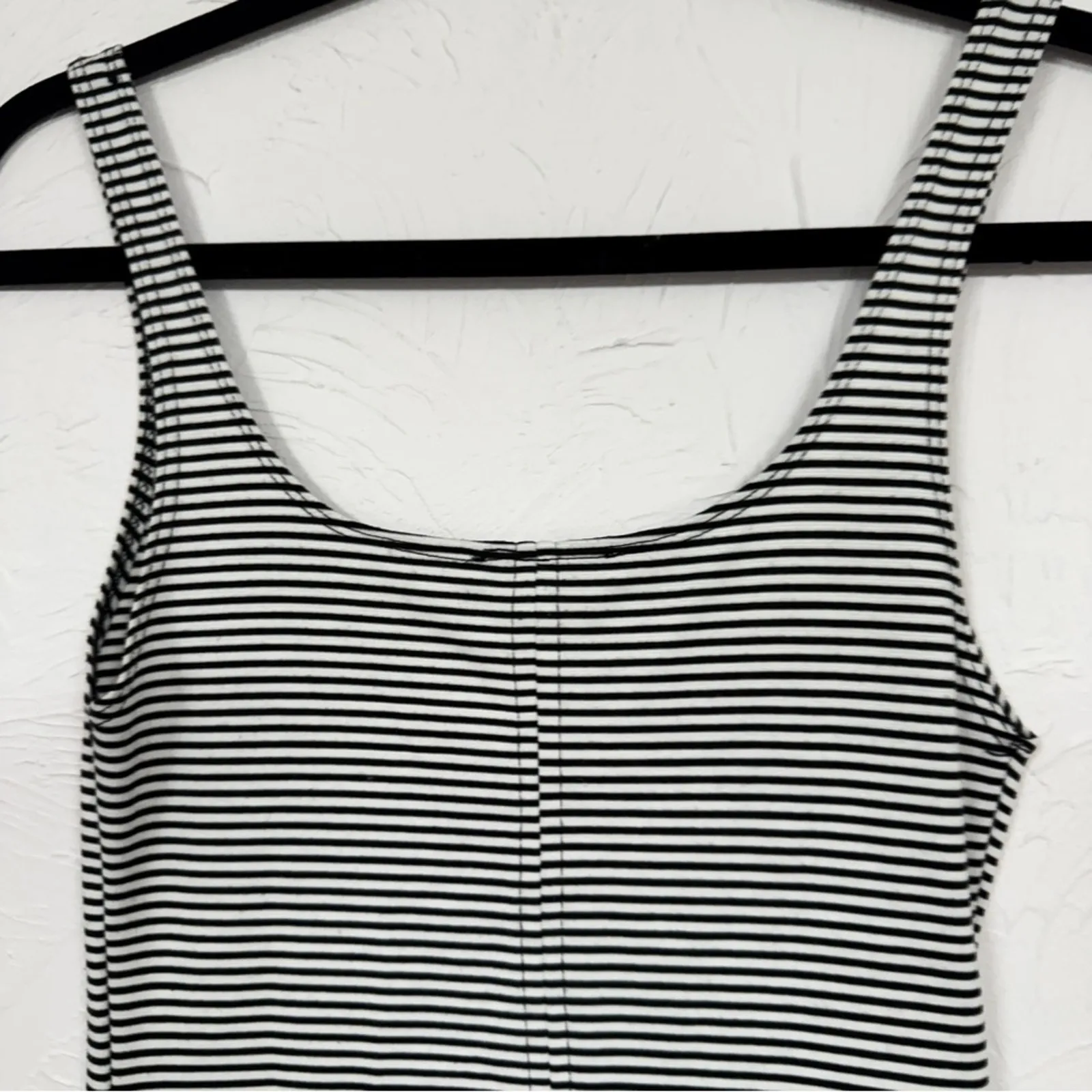 Zara Black White Striped Sleeveless Midi Tank Dress Womens S Nautical Beachy - Image 3