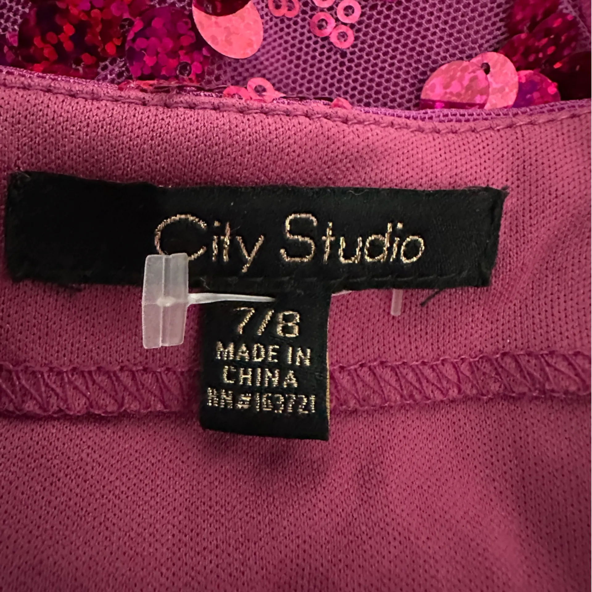 City Studio Sequin Open Back Bodycon Slip Dress Sz 7/8 Juniors Y2K Holiday Party - Image 9