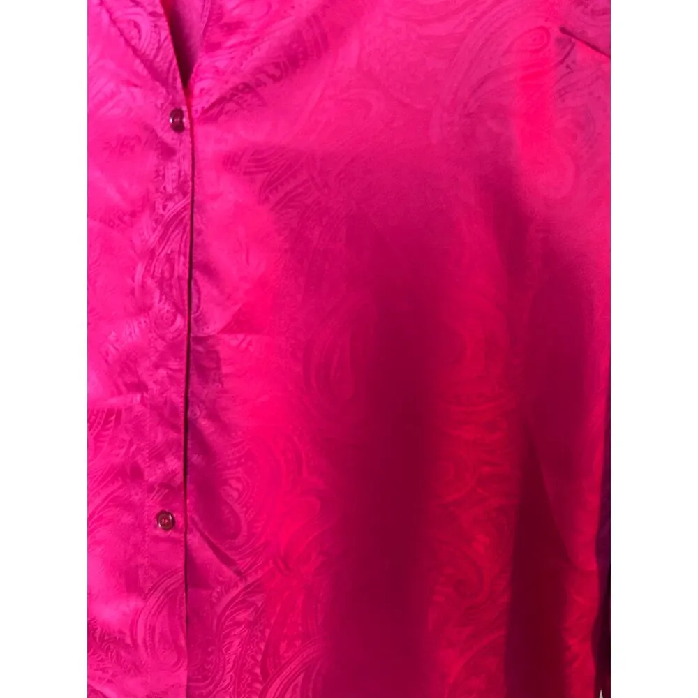 Chico’s Red Button-Up Dress Shirt Size 1 US 8 - 10 Holiday Career Professional - Image 2