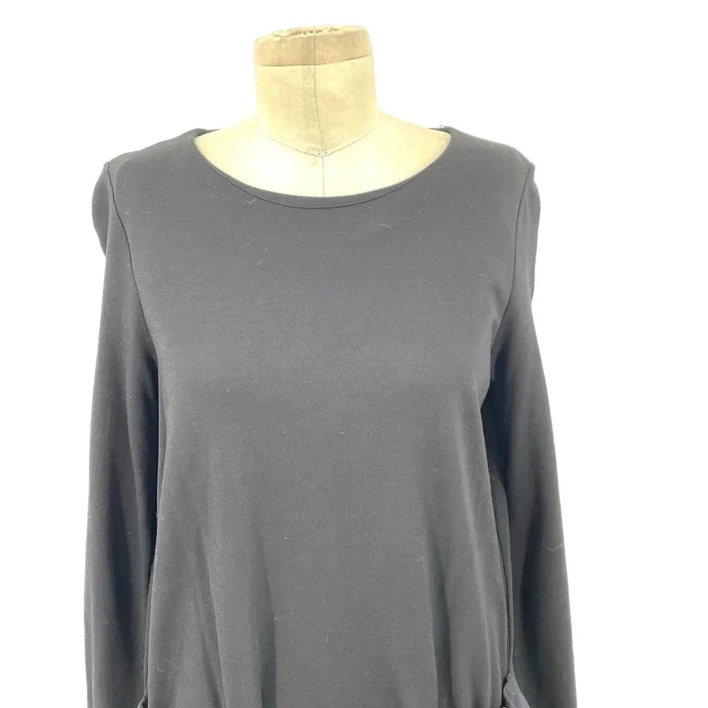 COS Black Tie Front Long Sleeve Paperbag‎ Skirt Dress Size Small - Image 2