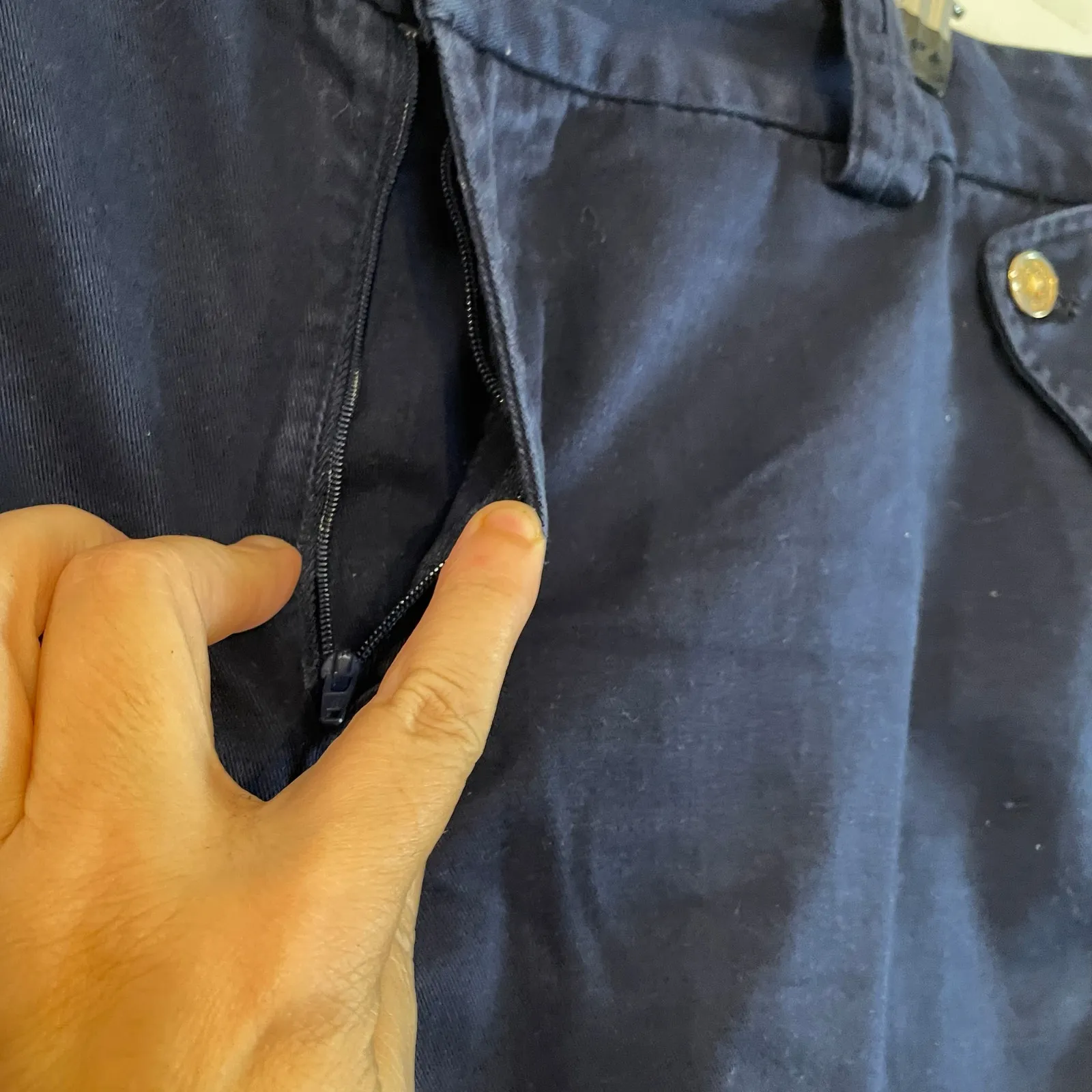 Lauren Ralph Lauren Navy Blue Cotton Flat Front Casual Shorts Womens Size 16 - Image 15