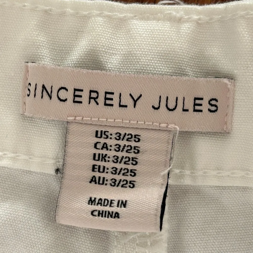 Sincerely Jules White Utilitarian Cargo Ankle Length Pants Size 25 Size 3 - Image 8