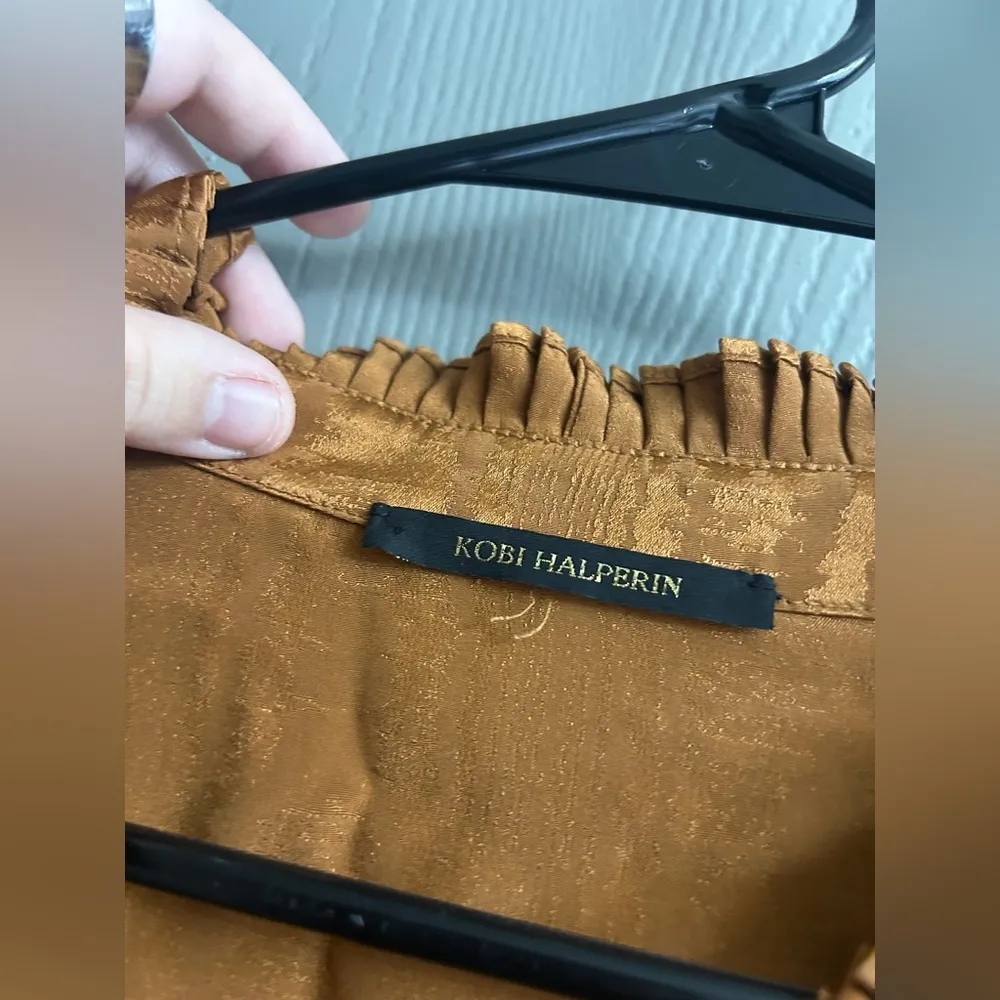 Kobi Halperin 100% Silk Top Orange Size L - Image 5