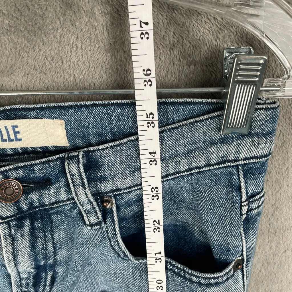 Melville Jeans Women’s 24 Light Wash Distressed Button Fly Cotton Y2K Straight - Image 5