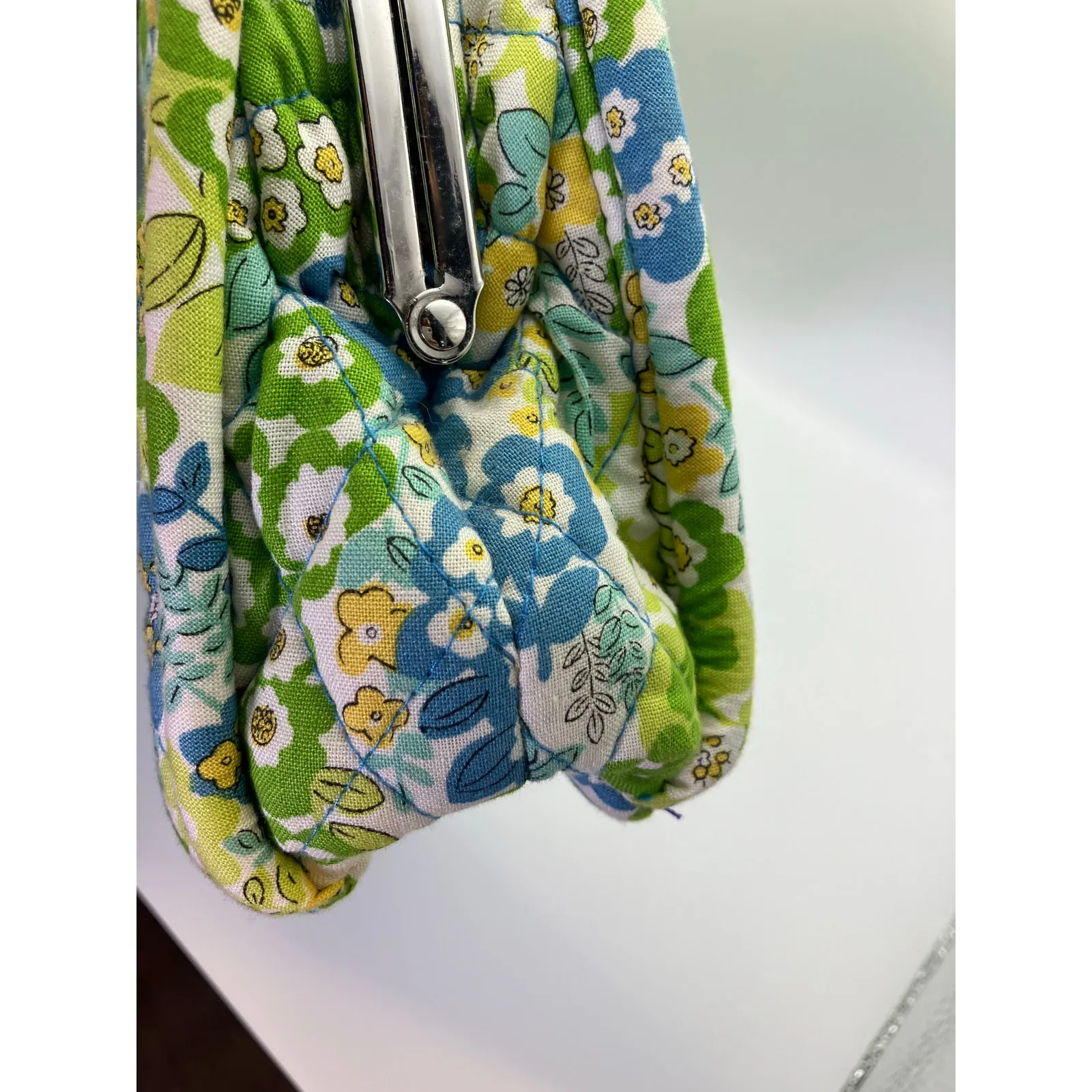 Vera Bradley Eloise English Meadow Kiss Lock Bowler Bag Shoulder‎ Floral Spring Green - Image 6