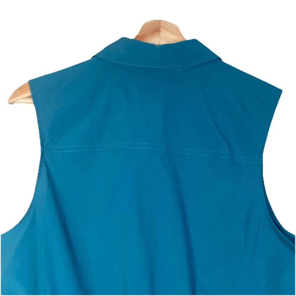 ATHLETA $119‎ Levitate Poplin Tank in Teal Borealis Green Semi-Fitted Size L - Image 8