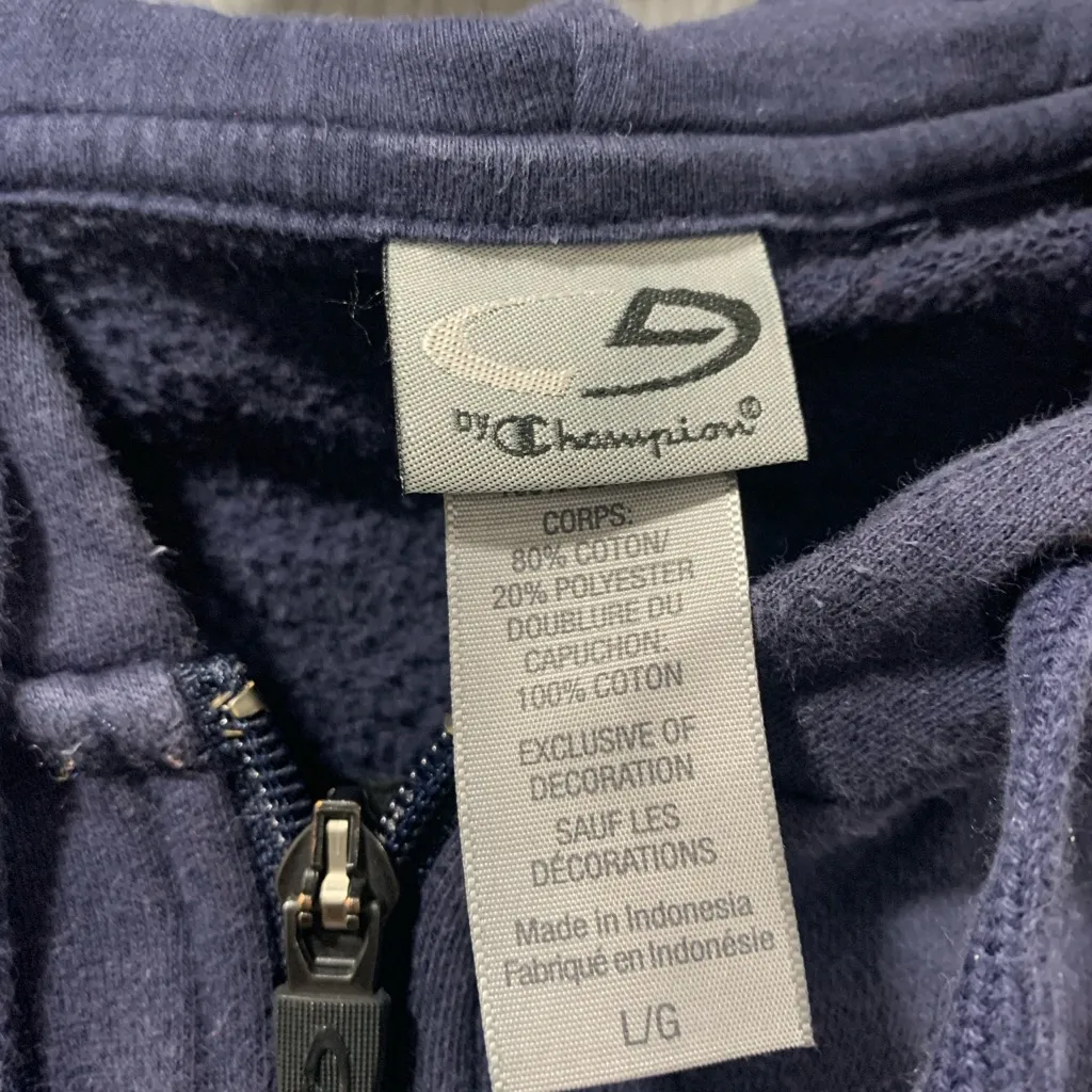 Champion Deep Blue Zip-Up Hoodie - Image 2