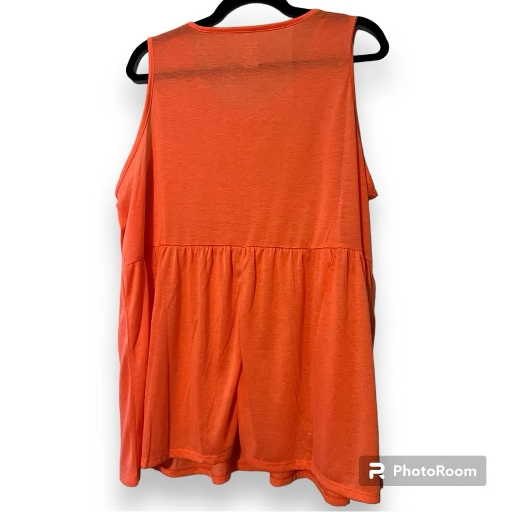 Jennifer Lauren womens plus size 2x orange tank sleeveless semi sheer comfy nwt - Image 3