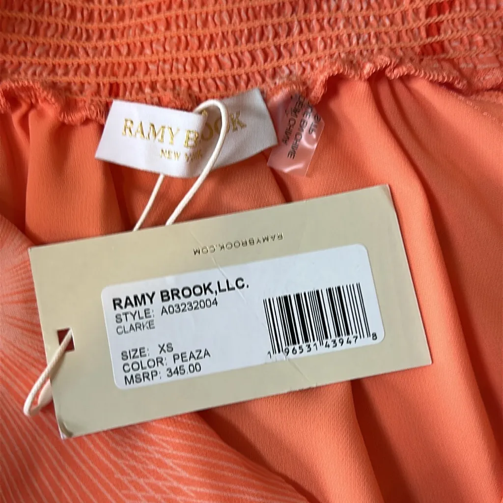 Ramy Brooke Clarke Long Sleeve Top in Color Peaza (Orange) Size XS NWT Orange - Image 7