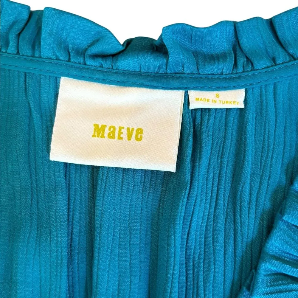 Anthropologie Maeve La Habana Dress Midi Length Womens Size Small In Teal - Image 6