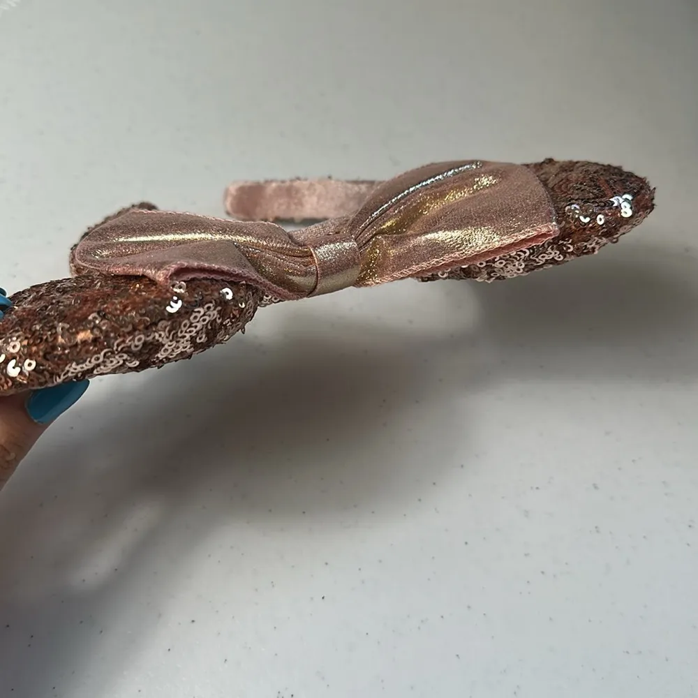 Disney Parks Mickey/Minnie Mouse Sequin Rose Gold Ears - Image 7