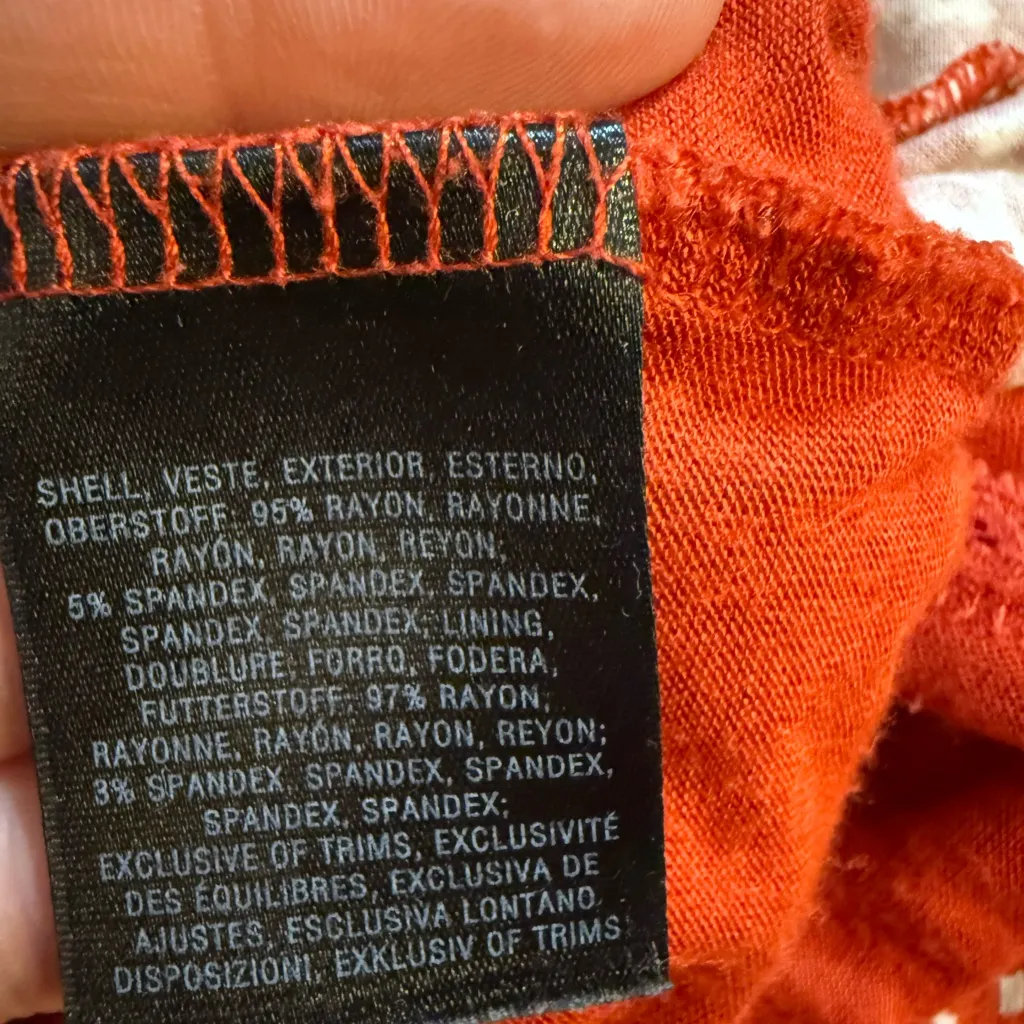 Maeve by Anthropologie Red Orange & White Ikat Print Revelations Knit Dress Sz M - Image 14