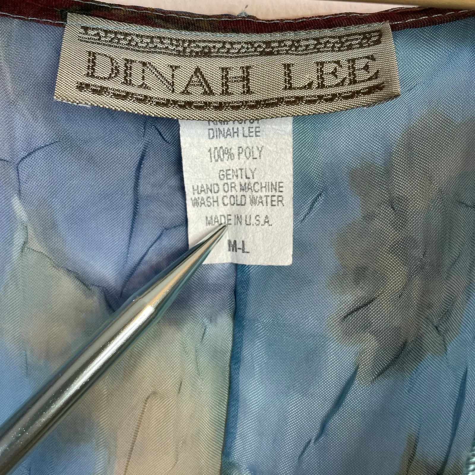 Vintage Dinah Lee Sheer Crinkle Flowy Long Open Floral Art To Wear Jacket M L Multiple Size L - Image 11