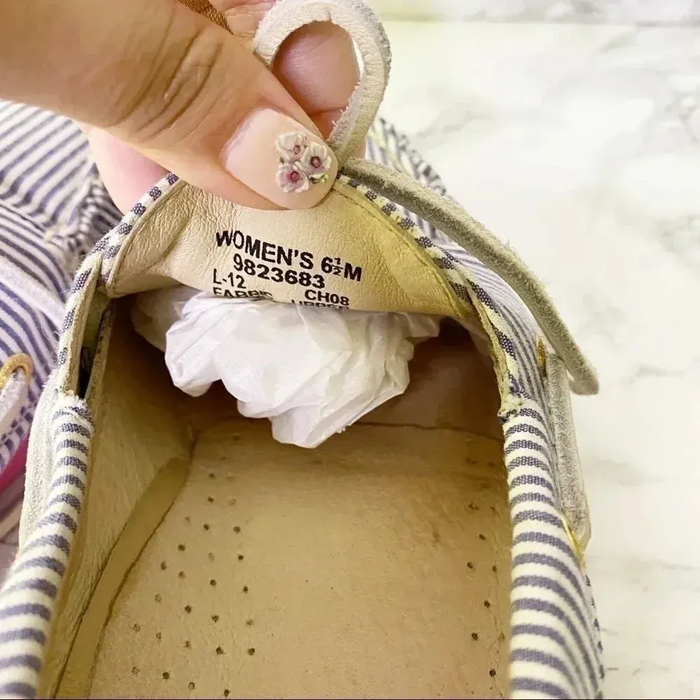 SPERRY for J.‎ CREW Navy Striped Topsiders - Image 3