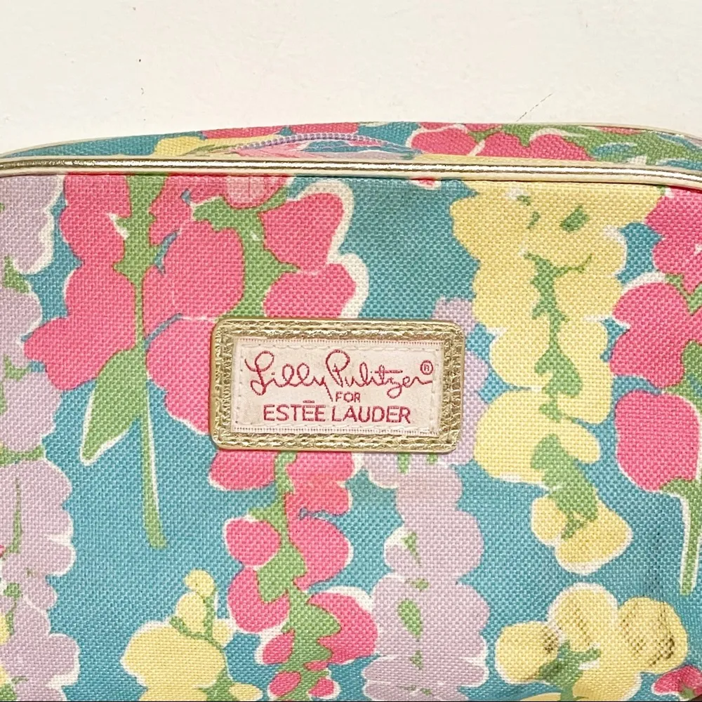 Lilly Pulitzer for Estee Lauder Makeup Cosmetic Bag Pouch Case Floral Dragonfly - Image 2