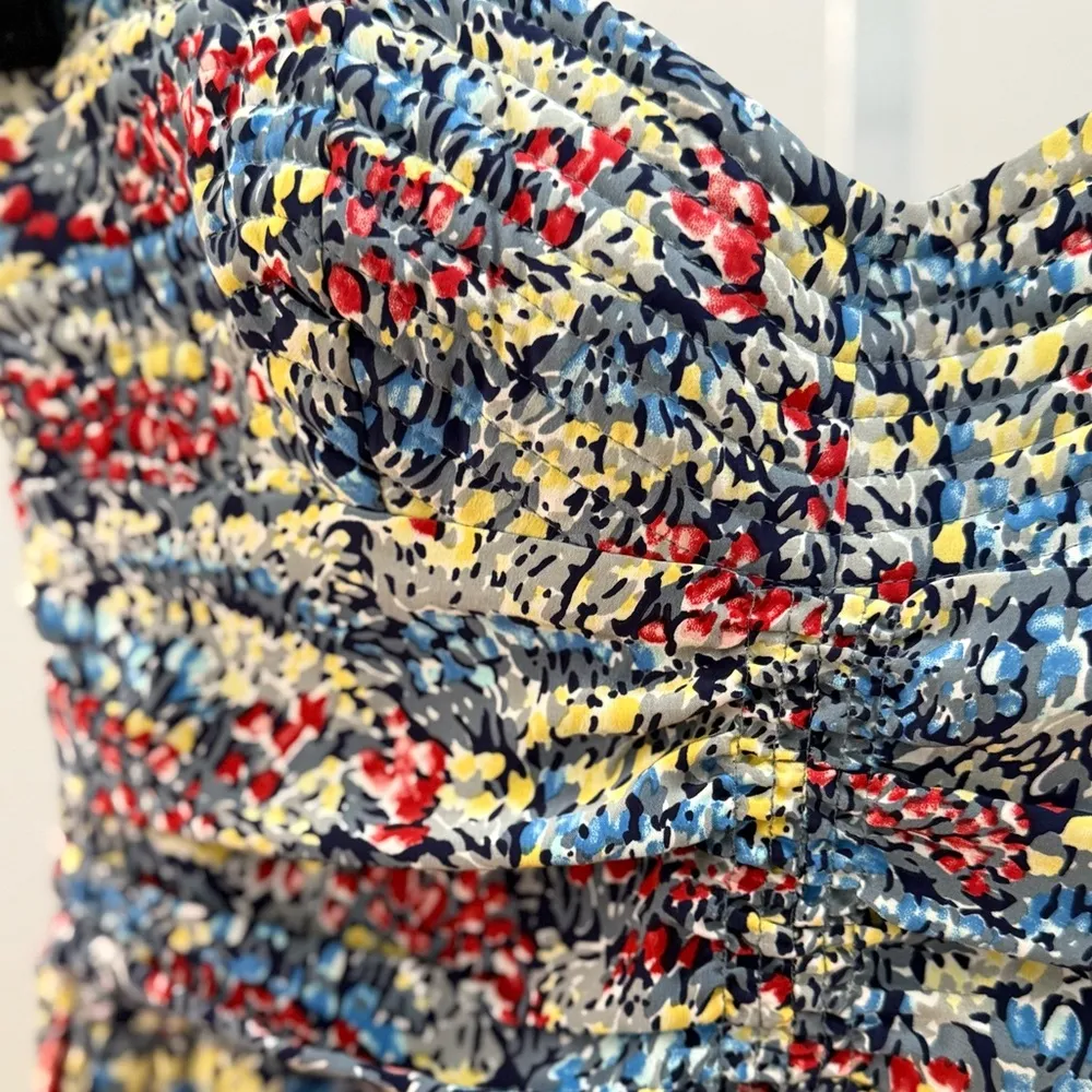 PARKER Silk Floral Print Strapless Mini Dress SIZE M - Image 3