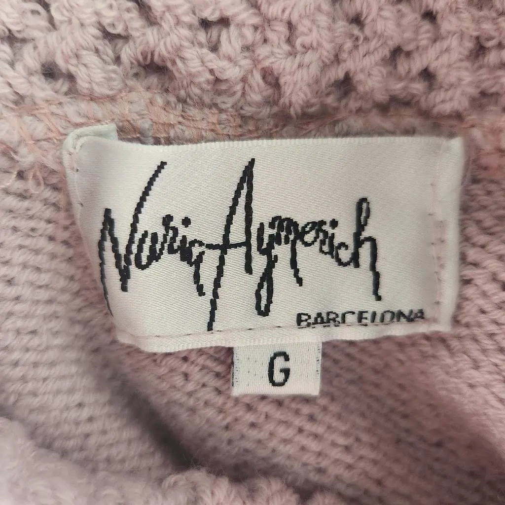 Nuria Aymerich Dusty Mauve Short Sleeve Knit Mock Neck Sweater Size Large Purple - Image 6