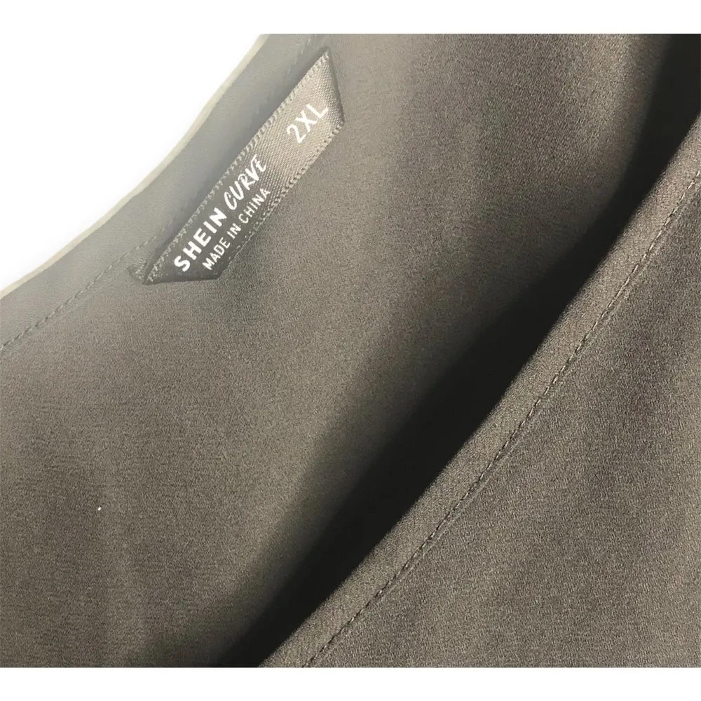 Shein Curve Ruffled Sleeve V-neck Blouse - Image 4