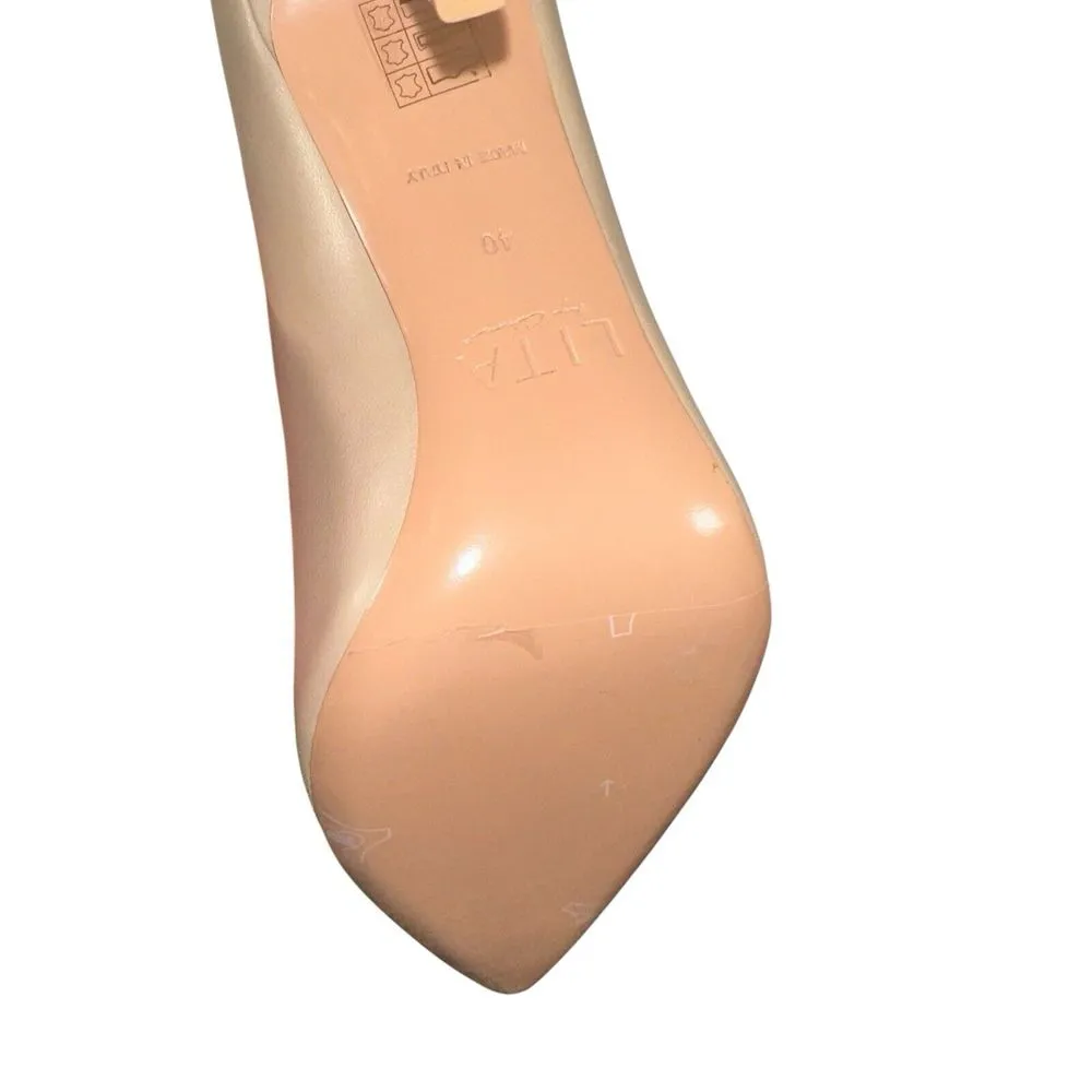 New In Box LITA‎ By Ciara Women Sand Italian Leather Solid Point Pump Sz US 10 Tan - Image 5