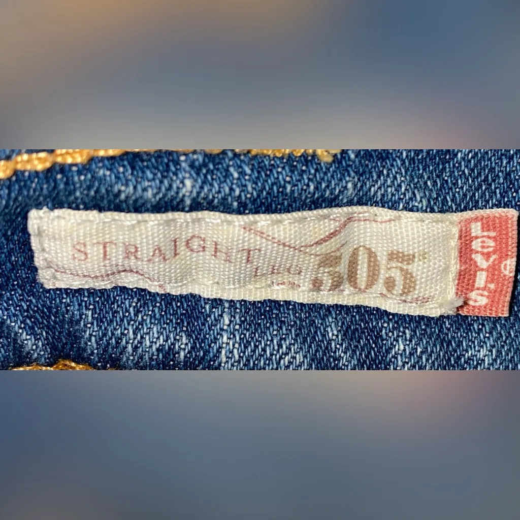 LEVI’S 505 straight leg mid rise 5 pocket blue medium length classic size 10 - Image 9
