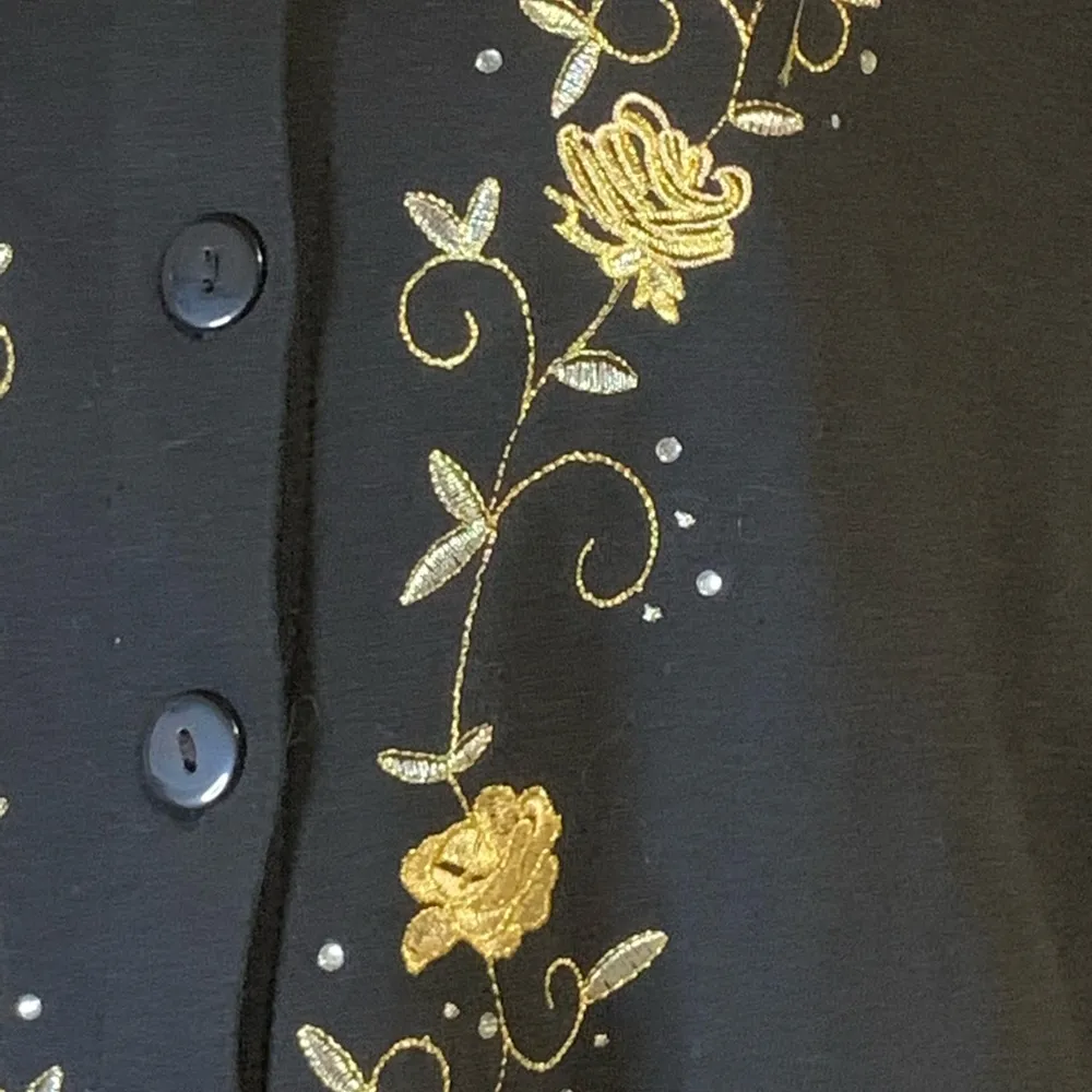 Bonnie Evans Black Embroidered Sweatshirt Size 2X - Image 3