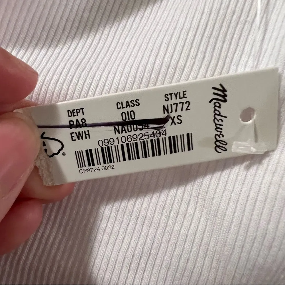 Brightside Rib One-Shoulder Tank in Eyelet white Size XSmall NWT - Image 7