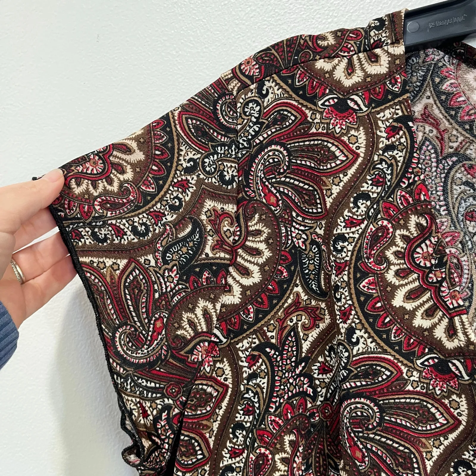 Y2K Julie’s Closet Paisley Lace Waist Tunic Top Size 2X Boho Asymmetrical - Image 3