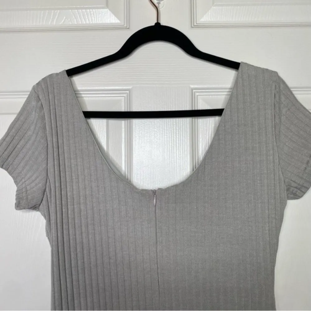 Sabo Skirt Bakari Gray Ribbed Button Front Mini Dress - Image 7